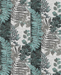 Northcott - Shimmer Luminous - Stripes & Ferns, Gray/Turquoise