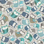 Quilting Treasures - What A Hoot - Packed Owls, Gray