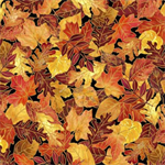 Quilting Treasures - Autumn Forest - Leaves, Black