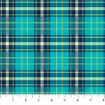 Northcott - Piccadilly - Large Plaid, Turquoise/Multi