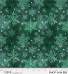 P & B Textiles - Snowfall - Large Snowflakes, Dark Green