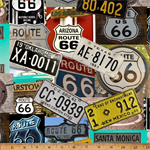 Hoffman California - Route 66  On The Road Again - License Plates, Multi