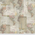 Free Spirit - Tim Holtz - Foundations - World Map, Multi