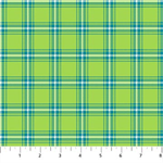 Northcott - Piccadilly - Small Plaid, Lime/Multi