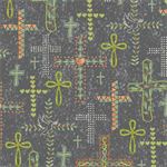 Quilting Treasures - Rejoice - Crosses, Gray