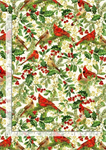 Timeless Treasures - Deck The Halls - Cardinal on Branches, Cream