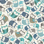 Quilting Treasures - What A Hoot - Packed Owls, Ecru