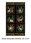 Benartex Traditions - Winter in The Pines - 24^ Deer Panel, Black