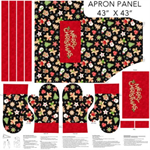 Northcott - Sugar Coated - 43^ x 43^ Adult Apron Panel, Red