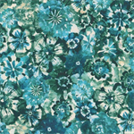 Robert Kaufman - Cove - Packed Florals, Lagoon