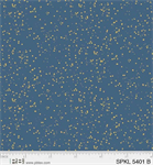 P & B Textiles - Sparkle - Abstract Metallic Dots, Gold/Blue