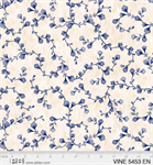 P & B Textiles - 108^ Vineyard - Navy Vines, Ecru