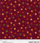 P & B Textiles - Harvest Minis - Circles, Dark Red