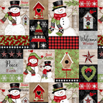 Studio E - Snow Place Like Home - Snowman Patches Panel, Multi