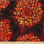 Hoffman California - Bali Batik 2025 - Large Dahlia, Flame