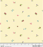 P & B Textiles - Bunnies & Blooms - Floral Gingham, Yellow