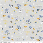 Riley Blake - Hanukkah Nights - Main Print, Gray