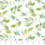 Northcott - Sweet Surrender - Green Leaves, White