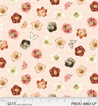 P & B Textiles - Petal Bouquet - Spaced Flowers, Light Pink