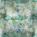 Hoffman California - Blush Garden - Allover Floral, Dusty Blue