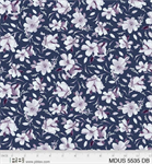 P & B Textiles - Meadow at Dusk - Floral Toss, Dark Blue