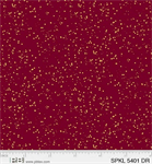 P & B Textiles - Sparkle - Abstract Metallic Dots, Gold/Dark Red