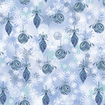 Quilting Treasures - Winter Frost - Ornaments & Snowflakes, Blue