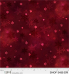 P & B Textiles - Snowfall - Small Snowflakes, Dark Red