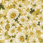 Timeless Treasures - Dahlia - Daisies, Gold