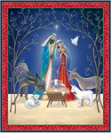 Quilting Treasures - Christ is Born - 36^ Nativity Panel, Navy