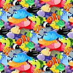 SusyBee - Under The Sea - Digital Allover Fish, Multi