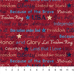 Northcott - Stonehenge Stars & Stripes 10 - Inspirational Script, Red