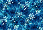 Oasis Fabrics - Noel - Snowflakes, Blue