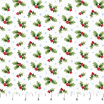 Northcott - Winter Welcome - Tossed Holly, White