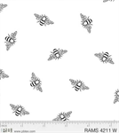 P & B Textiles - Ramblings Spring - Bees, White