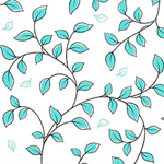 Quilting Treasures - Not Your Garden Variety - Leaf Vine, Aqua