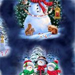 Quilting Treasures - Snowman Holiday - Snowman Vignettes, Navy