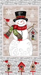 Studio E - Snow Place Like Home - 24^ Snowman Panel, Gray