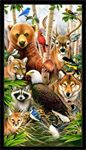 Elizabeth Studio - Wildlife Refuge - 24^ Forest Animals Panel, Black