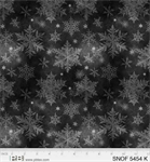 P & B Textiles - Snowfall - Large Snowflakes, Black