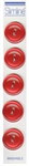 Slimline Buttons - 3/4^ Buttons - 2-Hole - 5 ct, Red