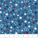 Northcott - Stonehenge Stars & Stripes 12 - Multi Stars, Blue