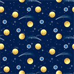 Quilting Treasures - Celestial - Sun & Moon, Navy