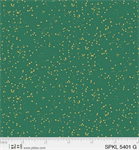 P & B Textiles - Sparkle - Abstract Metallic Dots, Gold/Green