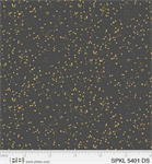 P & B Textiles - Sparkle - Abstract Metallic Dots, Gold/Dark Silver