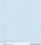 P & B Textiles - Sparkle - Abstract Metallic Dots, Gold/Light Blue