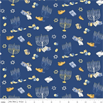 Riley Blake - Hanukkah Nights - Main Print, Blue