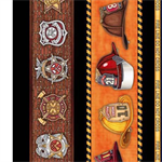 Quilting Treasures - American Heroes: Firefighters - Fire Truck Stripe, Multi