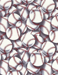 Timeless Treasures - Sports - Packed Baseballs, White