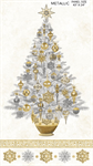 Northcott - White Christmas - Stonehenge - 24^ Tree Panel, Light Cream